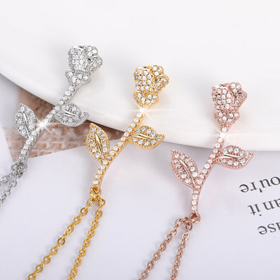 Aretes Vintage Flor de Rosa con Zirconia - Estilo Romántico y Personalidad - Image 4