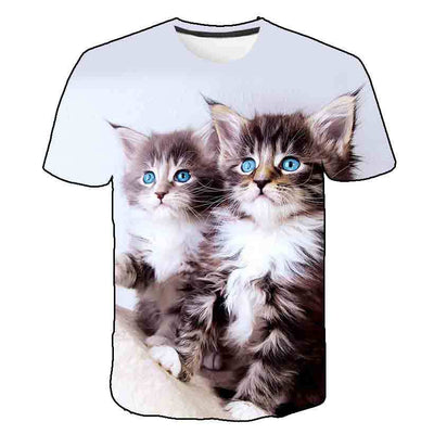 Playera de Verano para Niños Estampado Gatito Coreano - Image 32
