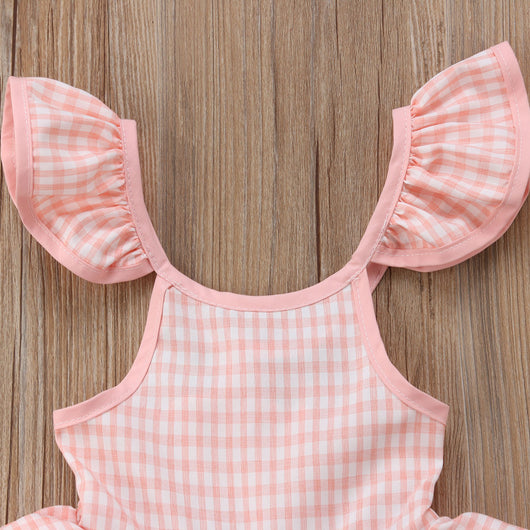 Vestido Infantil Cuadrille con Espalda Descubierta y Mangas Volantes - Image 10