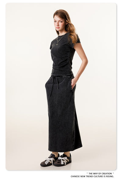 Camiseta Americana de Cintura Fruncida con Efecto Reductor - Image 17