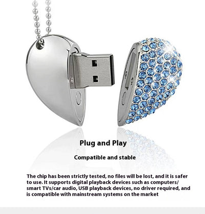 Memoria USB Corazón con Incrustaciones de Moda - Image 14