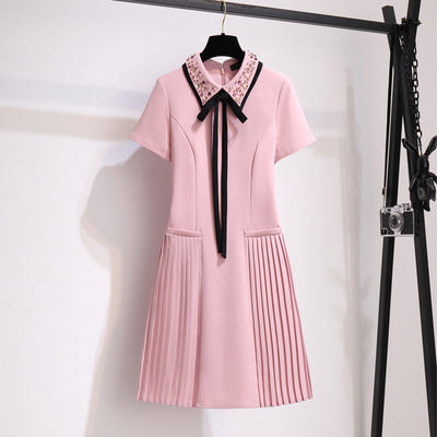 Vestido Midi Estilo Occidental con Cuentas - Romántico y Elegante