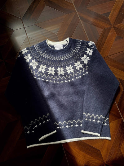Suéter Tejido Jacquard Retro para Hombre - Image 9