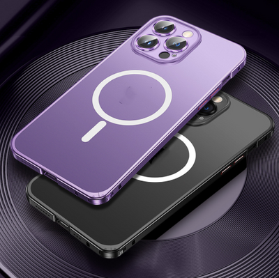 Funda Magnética para Teléfono con Marco Metálico y Acabado Mate