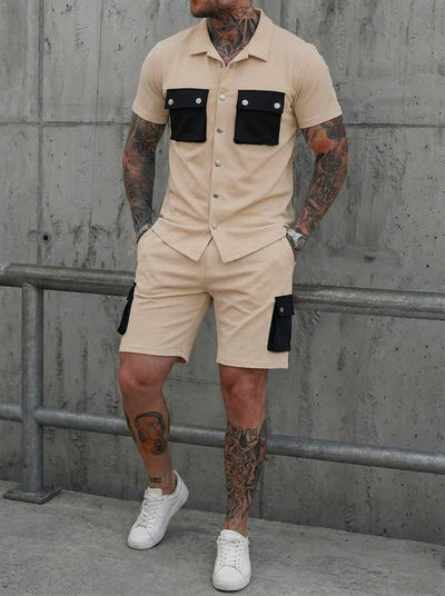 Traje Deportivo Multibolsillos con Parches para Hombre - Image 14