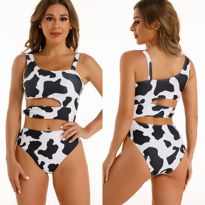 Traje de Baño Enterizo Estampado Vaca Triángulo - Image 4