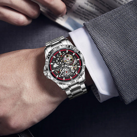 Reloj Automático Mecánico para Hombre con Esfera Luminosa Calada Doble Cara - Image 2