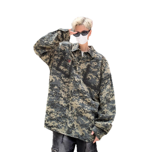 Camisa Vintage de Camuflaje Estilo Americano para Hombre Primavera - Image 5