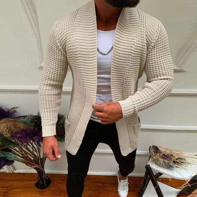 Cardigan Tejido a Rayas para Hombre - Estilo Casual Versátil - Image 7