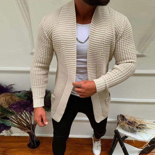 Cardigan Tejido a Rayas para Hombre - Estilo Casual Versátil - Image 7