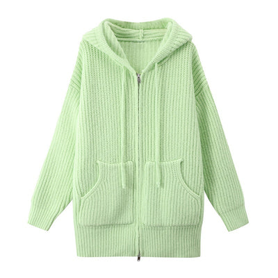 Cardigan Tejido con Capucha en Púrpura - Image 10
