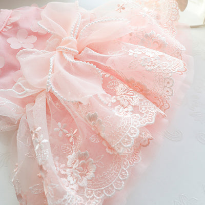 Vestido Princesa Delgado para Perro con Flores y Volantes Esponjosos - Image 4