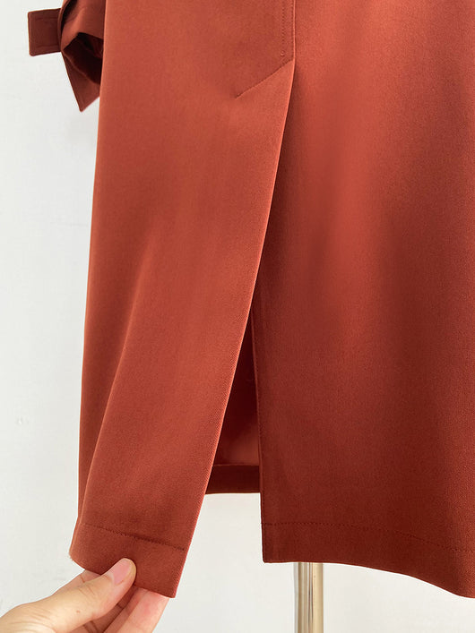 Chaqueta Cortaviento Larga Estilo Británico Suelta Hasta la Rodilla para Mujer - Image 14