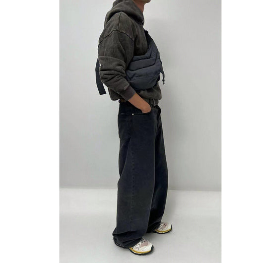 Jeans Negros Desgastados con Efecto Vintage Destruido - Image 4