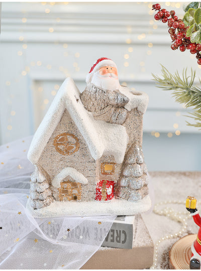 Adornos Navideños de Cerámica con Luz - Casitas de Nieve Brillantes - Image 16
