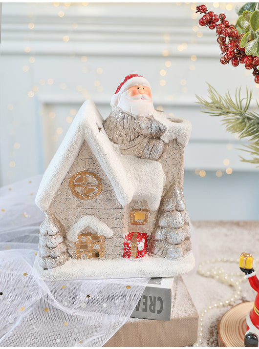 Adornos Navideños de Cerámica con Luz - Casitas de Nieve Brillantes - Image 16