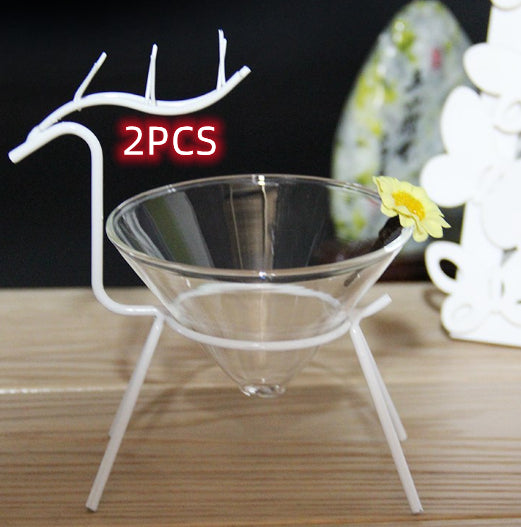 Vajilla de Cristal Transparente Navideño con Diseño de Reno para Cocina Molecular - Image 8
