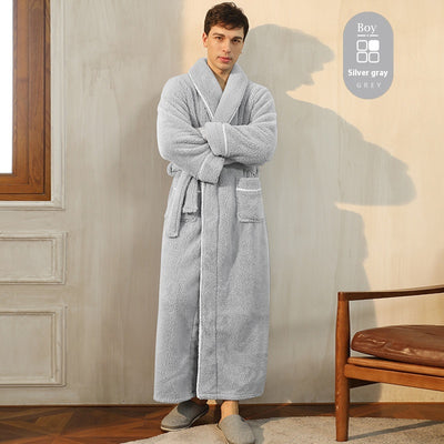 Bata de Invierno en Terciopelo Algodón para Parejas - Pijama Largo Talla Grande Lujo Ligero - Image 15