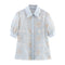 Camisa Larga Bordada con Lentejuelas y Estampado Étnico