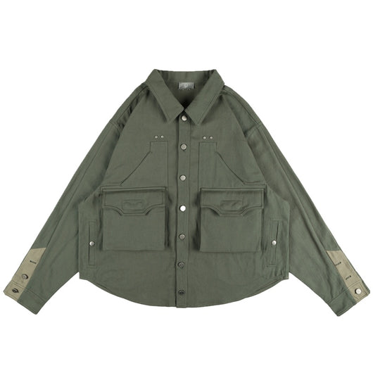 Chaqueta Camisa Suelta con Corte Tridimensional y Botones para Hombre y Mujer - Image 7