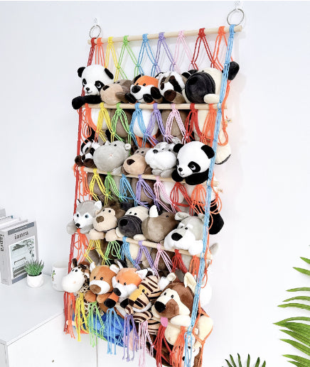 Organizador de Almacenamiento Tejido de 4 Niveles con Red de Bolsillo - Image 19