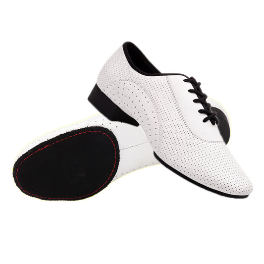 Zapatos de Danza Latina Modernos para Hombre - Suela de Goma Blanca Exterior