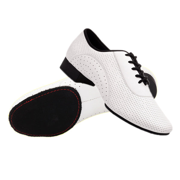 Zapatos de Danza Latina Modernos para Hombre - Suela de Goma Blanca Exterior