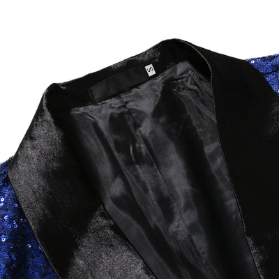 Blazer de Lentejuelas Hombre - Traje Elegante de Color Sólido - Image 14