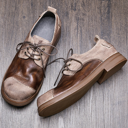 Zapatos de Cuero Genuino Hechos a Mano Estilo Británico Otoñal para Hombre - Image 3