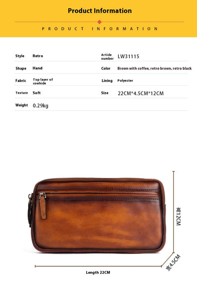 Billetera Vertical de Cuero Genuino Primera Capa Diseño Cuadrado para Hombre - Image 20