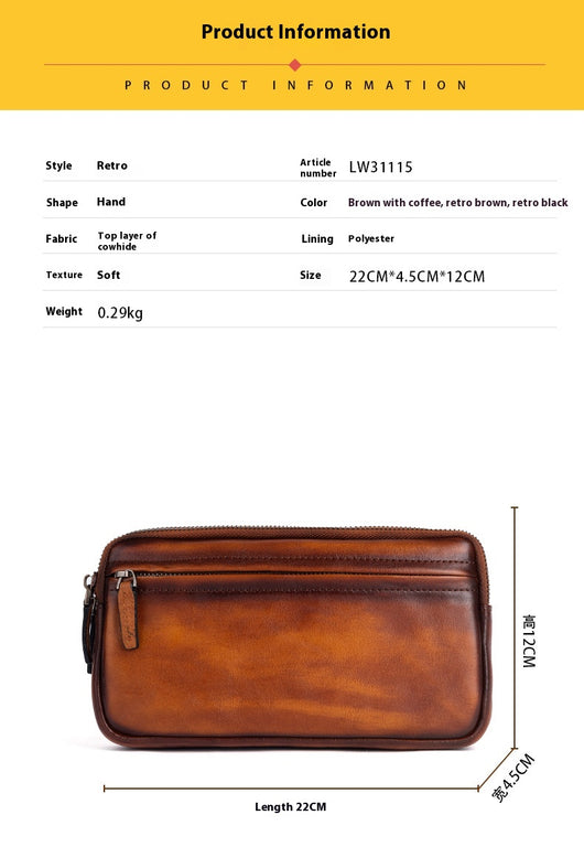 Billetera Vertical de Cuero Genuino Primera Capa Diseño Cuadrado para Hombre - Image 20
