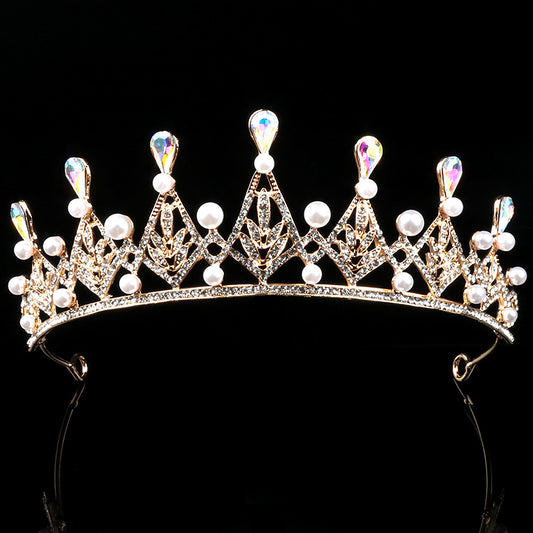 Corona de Perlas Imitación Atmosférica Novia Princesa Boda - Image 2