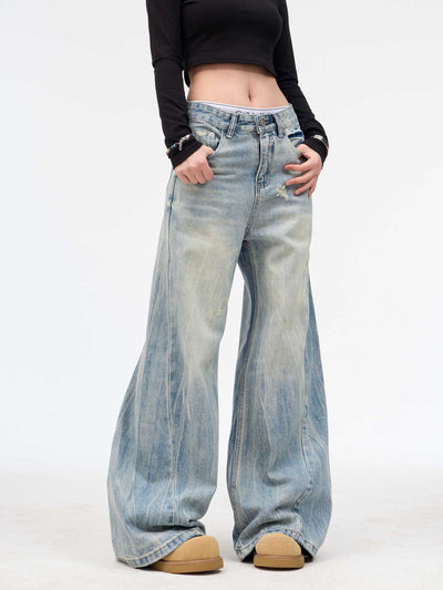 Pantalones Jeans Baggy Rotos Estilo Retro Lavado Vintage - Image 3