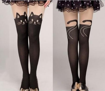 Medias Largas Estilo Harajuku con Diseño de Gato Kawaii - Image 7