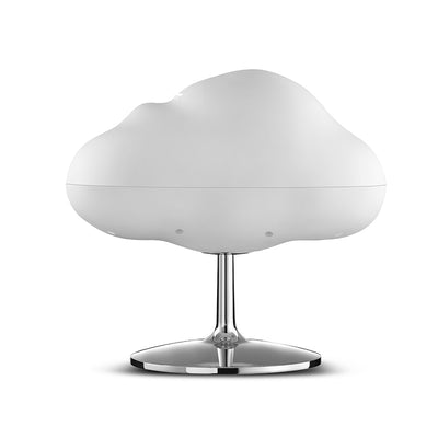 White cloud-shaped aroma diffuser and humidifier with a silver chrome stand on a white background. - Image 8