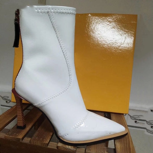 Botines de Charol Punta Aguda Tacón Stiletto para Mujer - Image 12