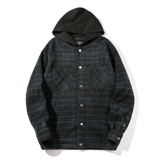 Sudadera Cardigan Cuadros con Capucha Oversize Estilo Europeo - Image 4