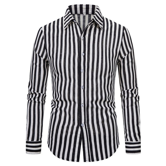 Camisa Cuadros Británica Elástica Suelta Manga Larga Solapa Estampada - Image 37