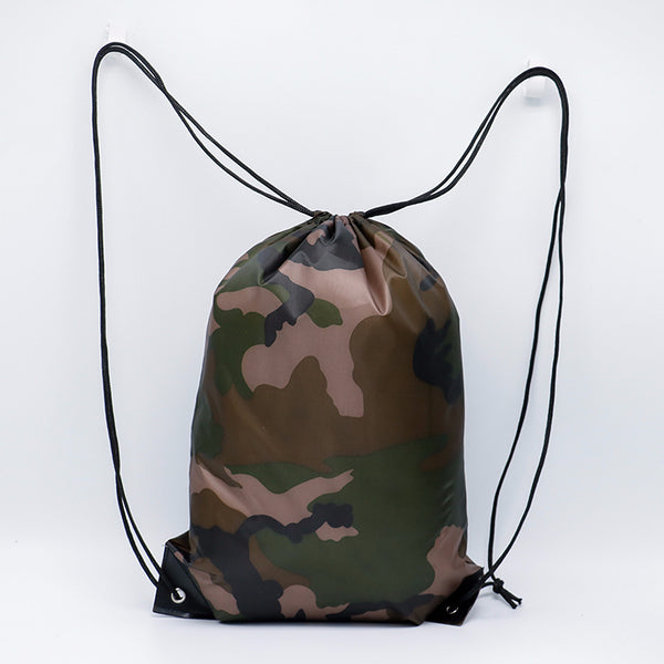 Bolsa Táctica con Cordón y Bolsillo de Poliéster Camuflaje