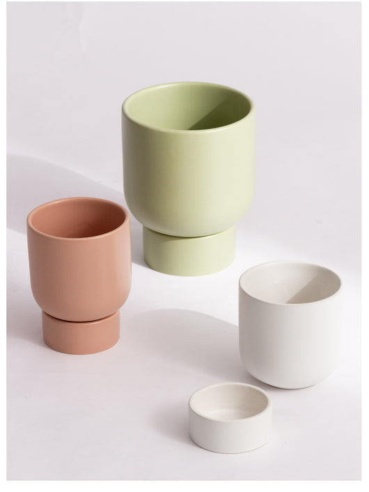 Maceta de Cerámica Verde Estilo Morandi para Decoración - Image 3