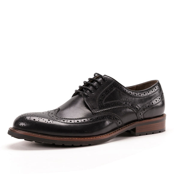 Zapatos de Cuero Vintage Tallados Estilo Business Casual
