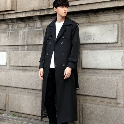 Abrigo Trinchera Slim Fit Largo para Hombre Estilo Británico - Image 12