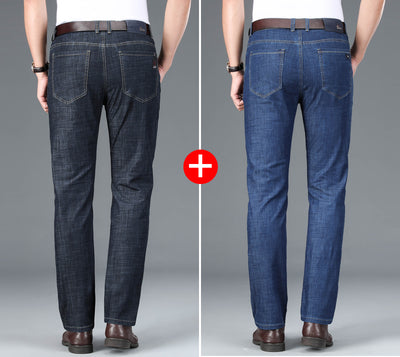 Pantalones Vaqueros Hombre Verano Ice Silk Ultradelgados Rectos Elásticos - Image 3