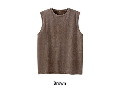 Camiseta sin mangas suelta desgastada estilo americano para hombre - Image 11