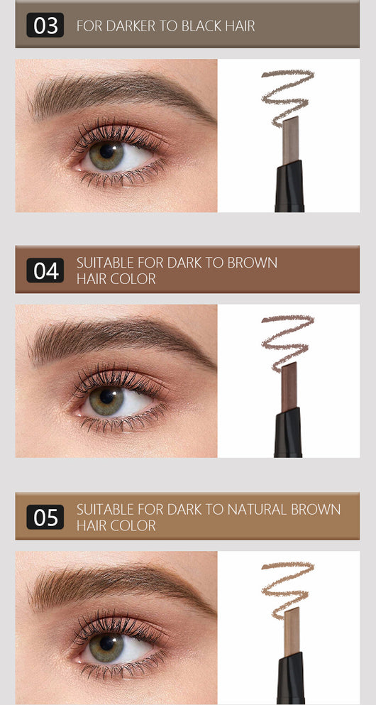 Lápiz de Cejas Triangular Doble Punta Impermeable 3 en 1 - Image 12