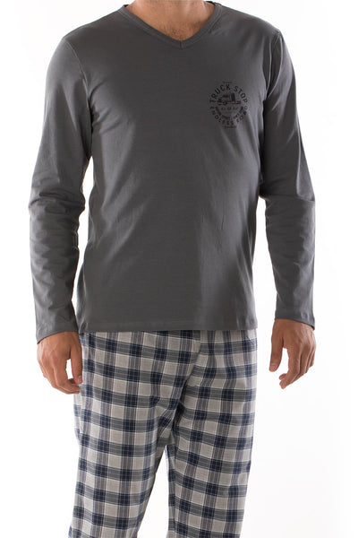 Pijama Largo de Algodón para Hombre - Comodidad Casual - Image 3