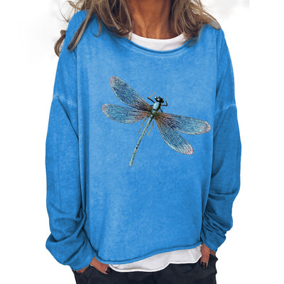 Sudadera Holgada con Estampado de Libélula - Suéter Casual Cómodo - Image 5