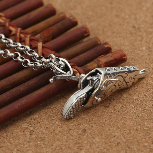 Colgante de Plata Tailandesa Estilo Punk Dominante con Pistola