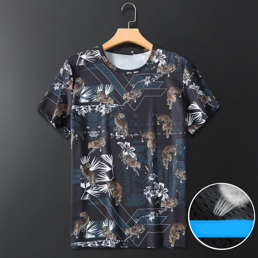 Camiseta Hombre Seda de Hielo Suelta Manga Corta Secado Rápido - Image 10