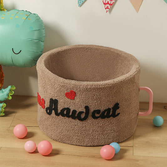 Cama para Mascotas Tipo Taza Ramen - Removible y Lavable para Todas las Estaciones